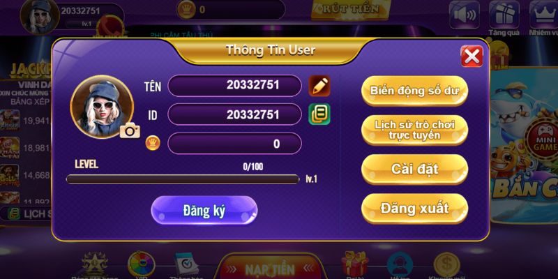 Điền thông tin đăng ký 68 Game Bài theo biểu mẫu