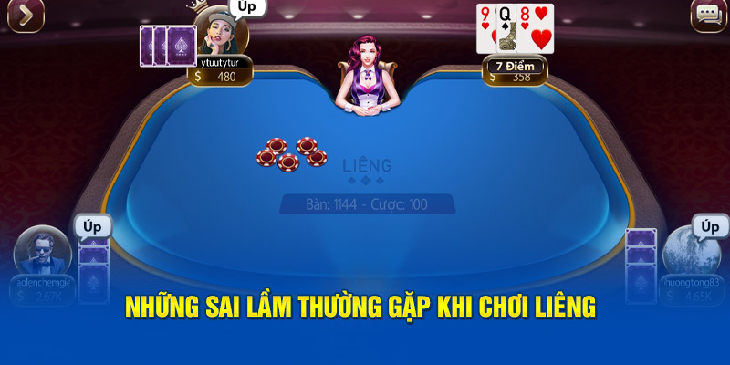 Những lỗi thường gặp cụ thể khi chơi Liêng 